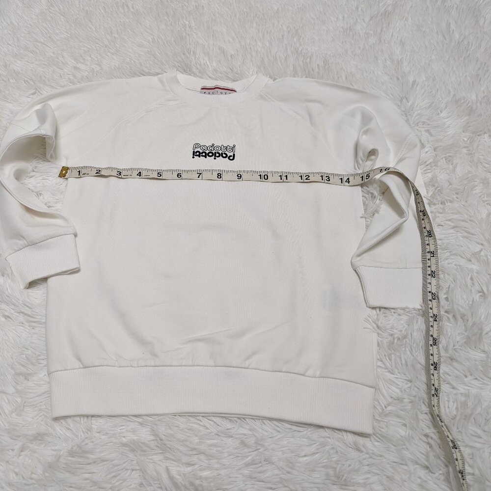 Solid White Unisex Sweatshirt Casual Crew Neck Loopknit Long sleeve Size:6 NWOT - Picture 3 of 6